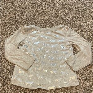 Circo Long Sleeve Shirt with Silver Animal (Dogs) Print